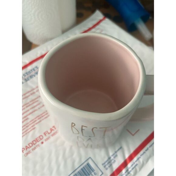 BEST DAY EVER mug. White in color with gold lettering. Pink inside and handle - Picture 2 of 2